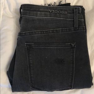 Vigoss black wash distressed jeans, new